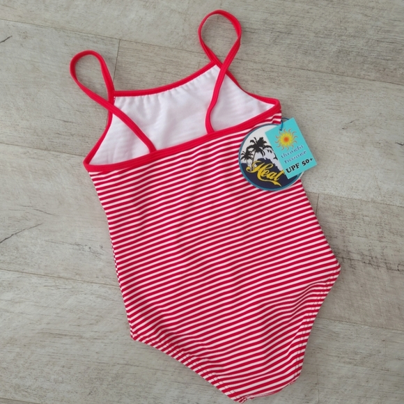 NWT Girls Toddler Stripe Pineapple UPF 50+ Protection One Piece Swimsuit - Picture 2 of 6